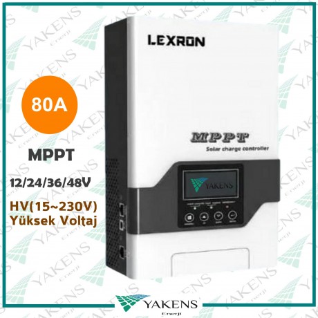 80A Amper HV Mppt Solar Şarj Kontrol Cihazı 12/24/36/48V Lexron